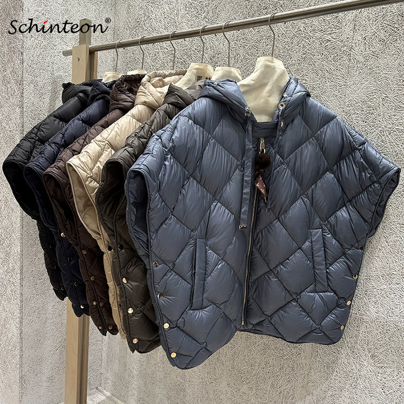 Street Fashion Shanghai - Chaleco Irregular con Capucha para Mujer