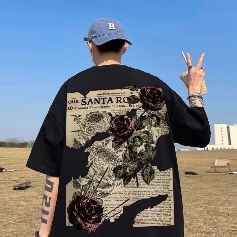 Street Fashion Urban - Camiseta transpirable de cuello redondo para