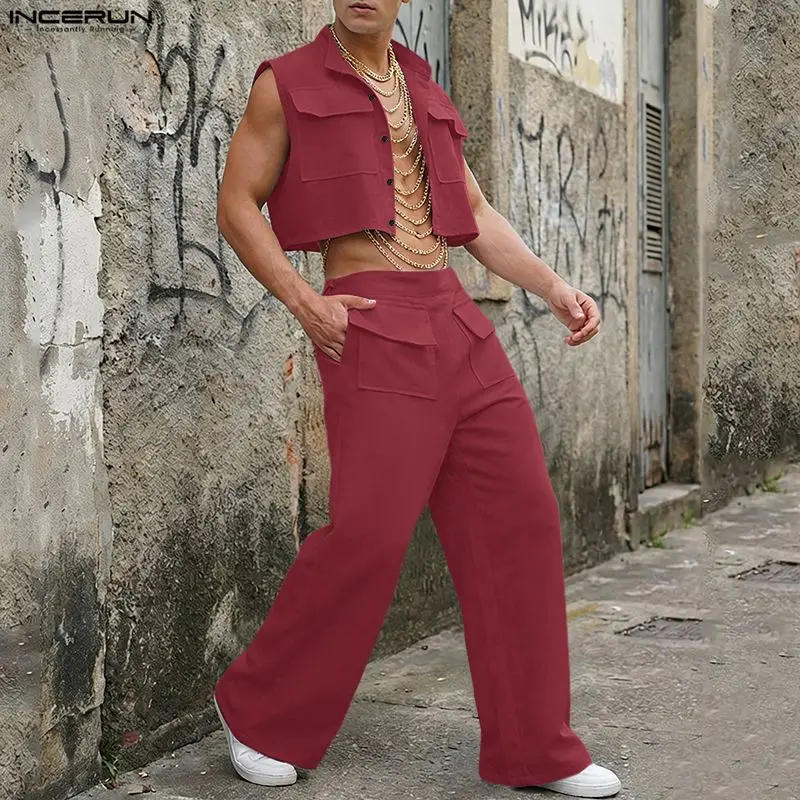 Street Summer Fashion - Conjuntos INCERUN para Hombre, Camiseta sin