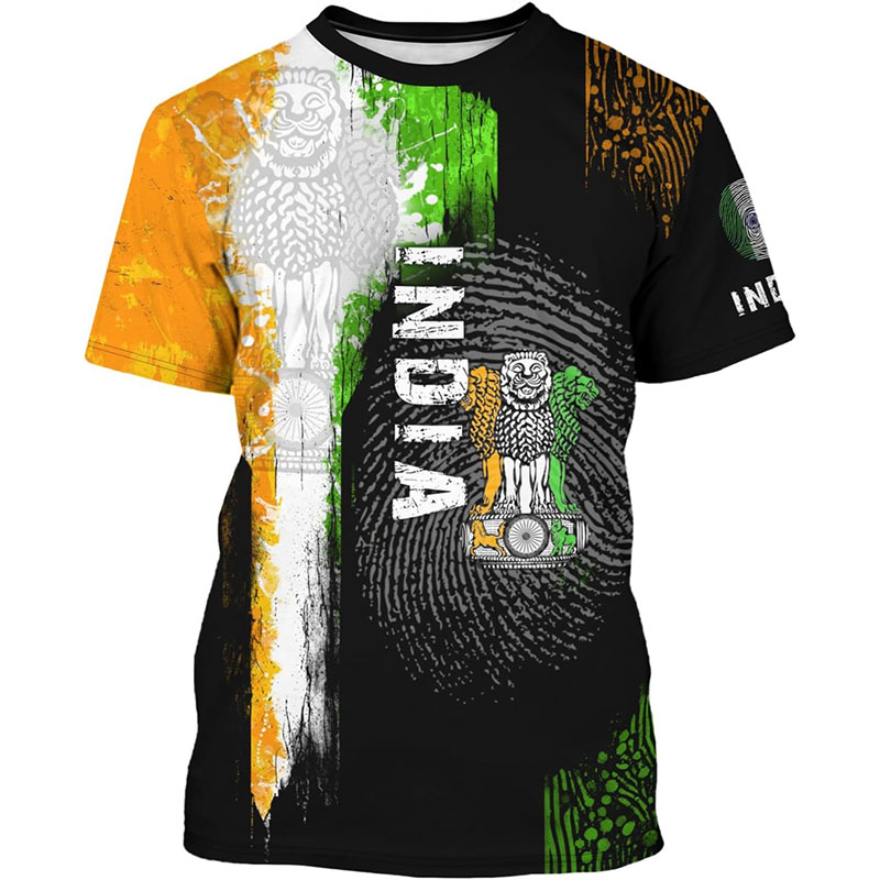 Street Fashion India - Camiseta con estampado de la bandera