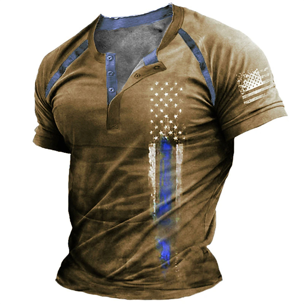 Street Summer Fashion - Camiseta Divertida con Estampado de Bandera