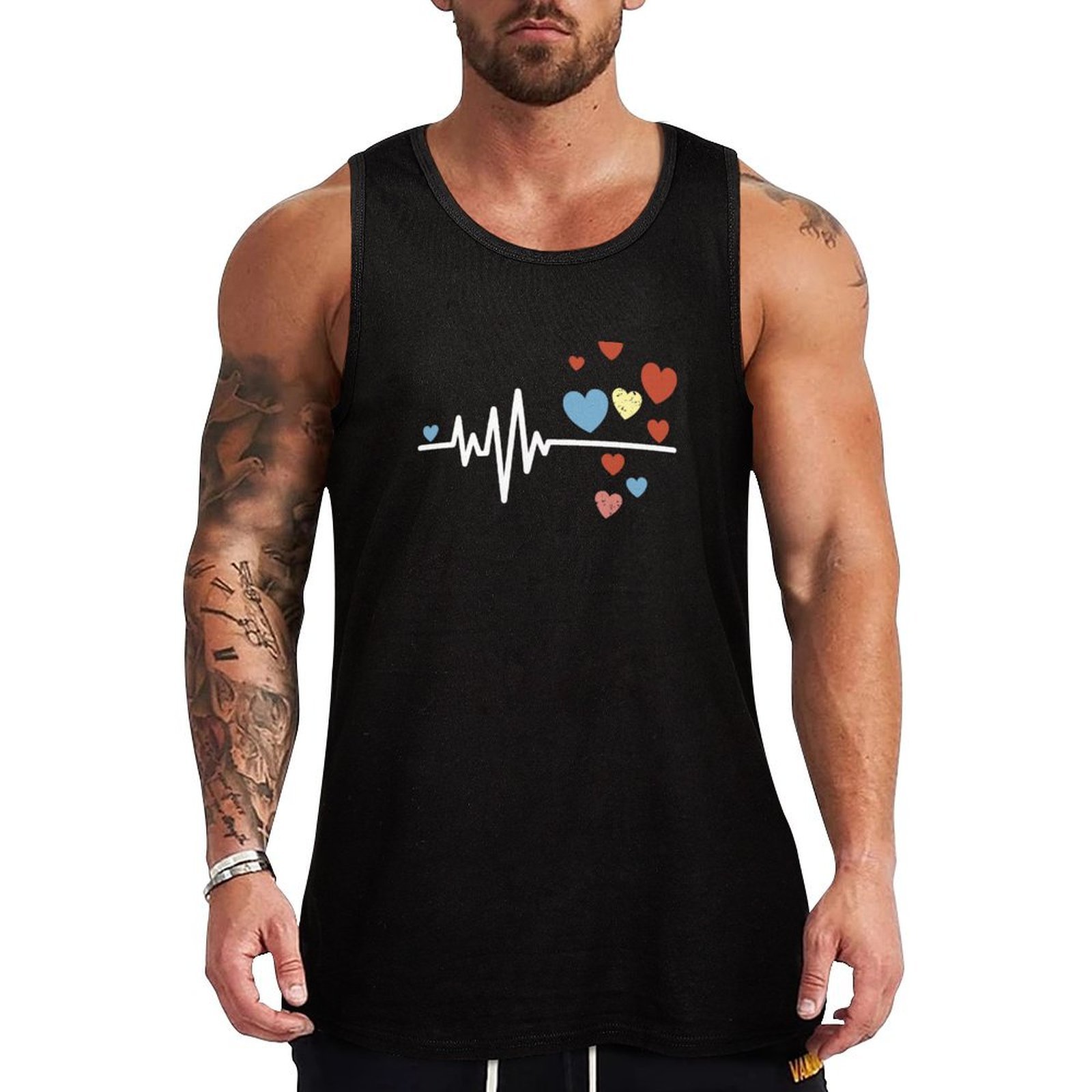 Street Fashion Urban - Camiseta sin mangas Heartbeat of Love,