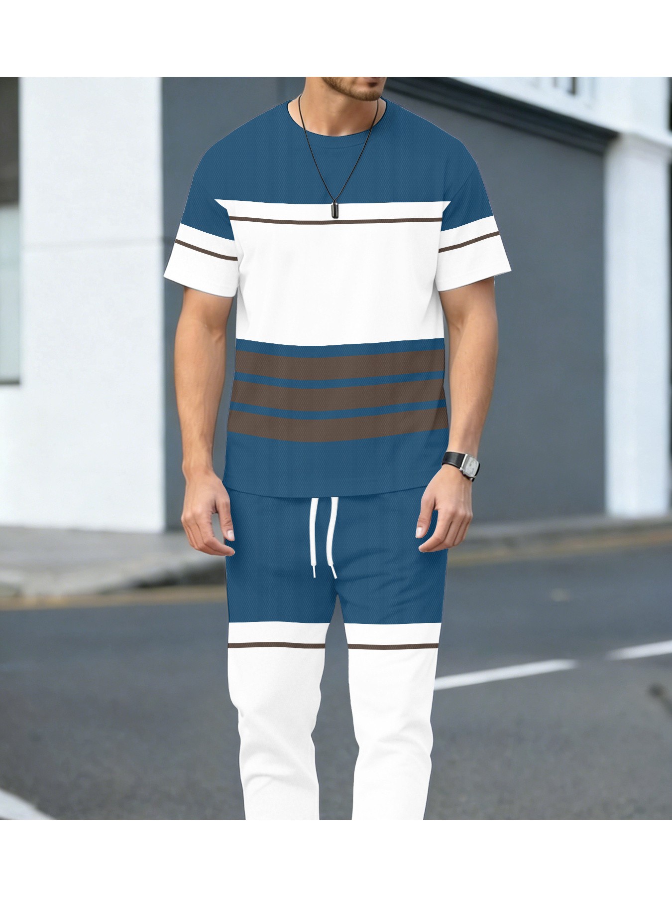 Street Summer Fashion - Conjunto de Pantalones Largos y Camiseta