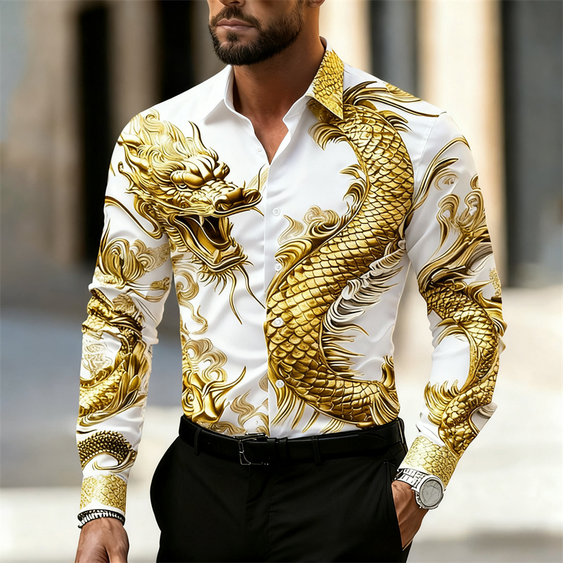 Camisa de Hombre de Manga Larg - Street Fashion Shanghai reseña y precio