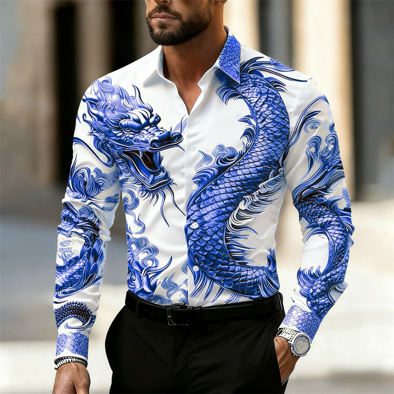 Camisa de Hombre de Manga Larg - Street Fashion Shanghai reseña y precio