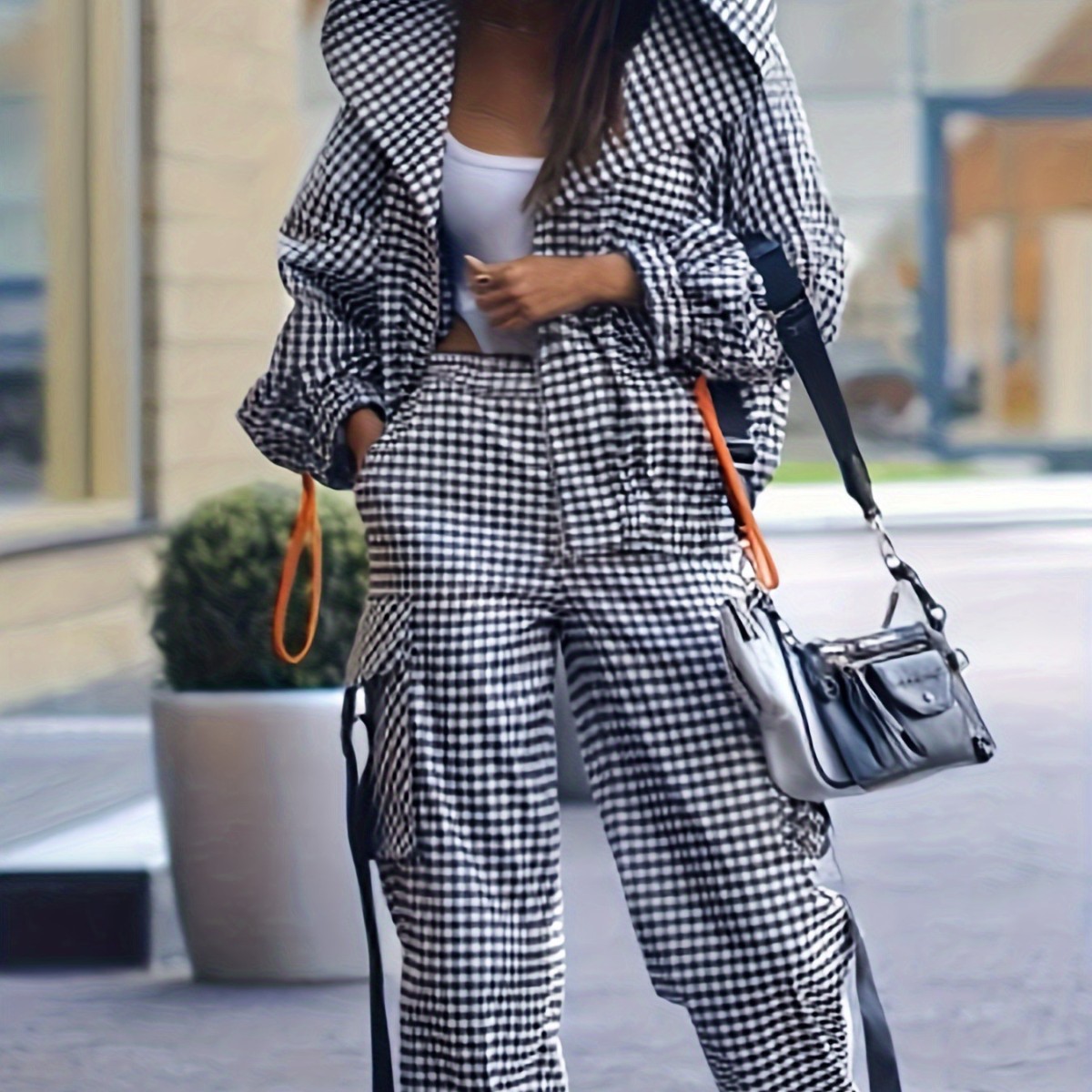 Conjunto informal con estampad - Street Fashion Jacket reseña y precio